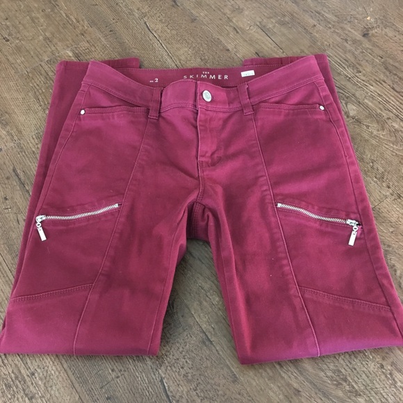 White House Black Market Denim - WHBM Burgundy Skimmer Jeans